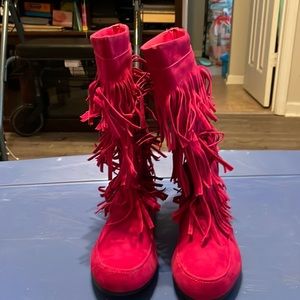 Pink Fringe boots